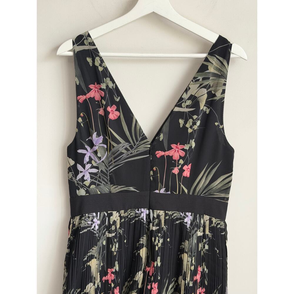 Ted Baker Malinae Highland Tiered Pleated A-Line Midi Dress Black Womens 3 (M) - Picture 8 of 9